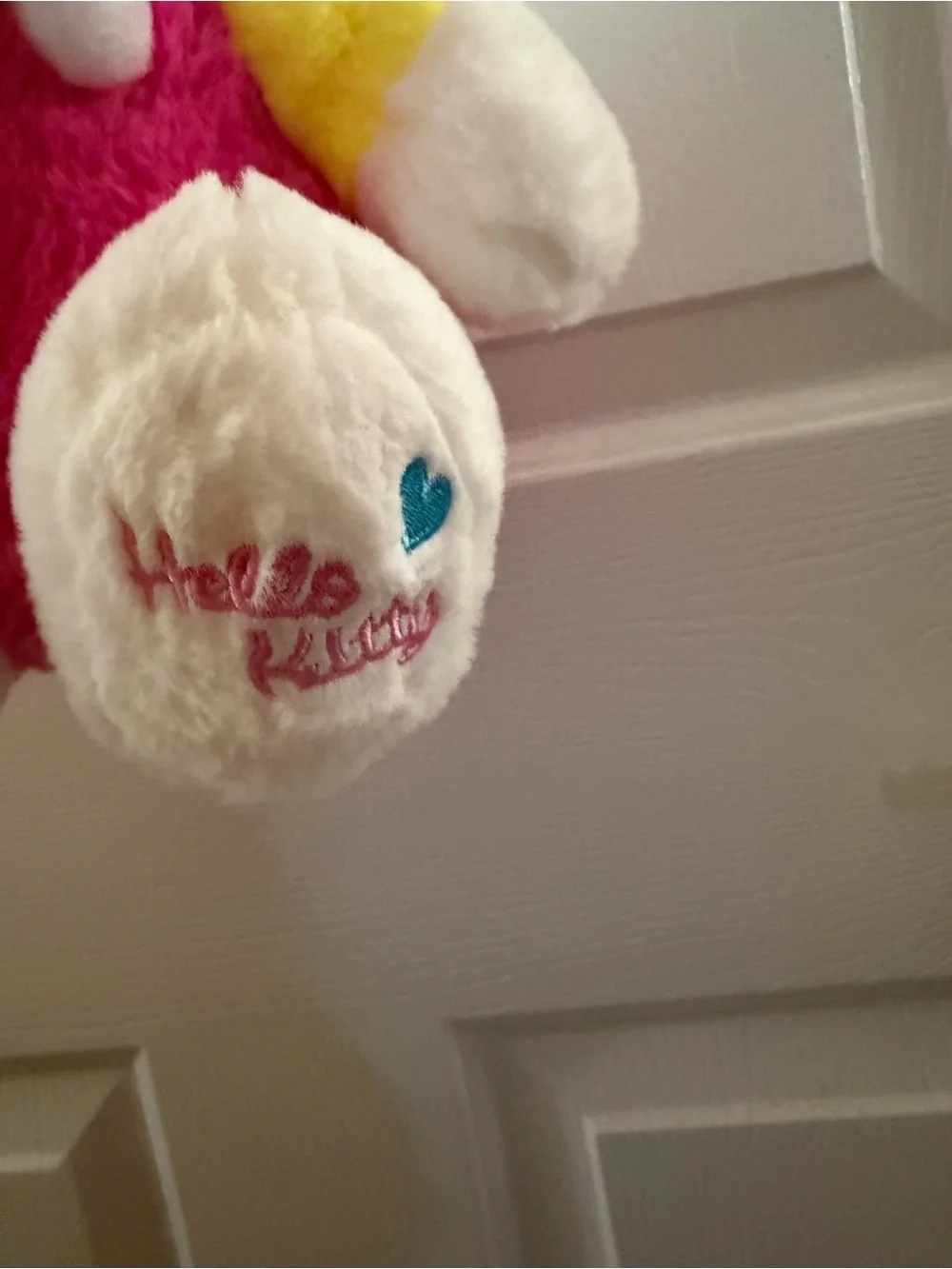 Hello Kitty Plush Backpack in White, Pink and Yellow
